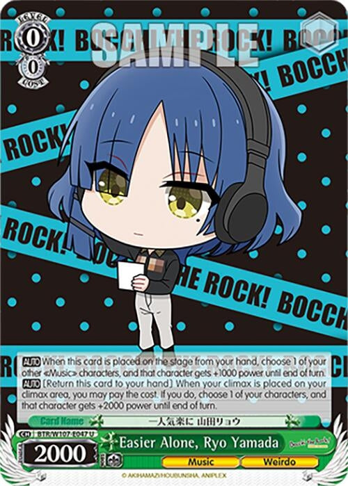Image for Easier Alone, Ryo Yamada (BOCCHI THE ROCK!) (BTR/W107-E047 U) - Weiss Schwarz