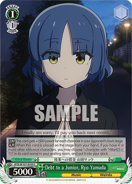 Image for Debt to a Junior, Ryo Yamada (BOCCHI THE ROCK!) (BTR/W107-E059 C) - Weiss Schwarz