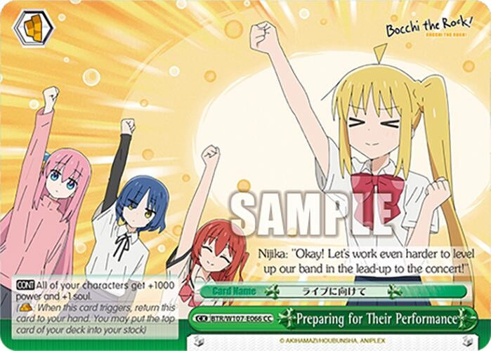 Image for Preparing for Their Performance (BOCCHI THE ROCK!) (BTR/W107-E066 CC) - Weiss Schwarz