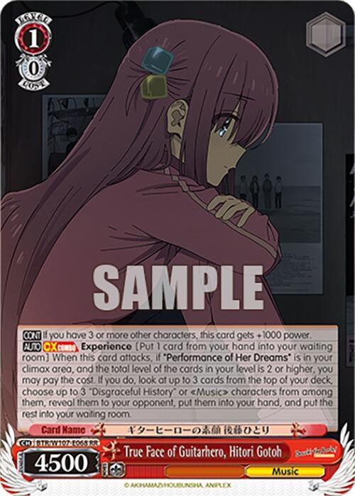 Image for True Face of Guitarhero, Hitori Gotoh (BOCCHI THE ROCK!) (BTR/W107-E068 RR) - Weiss Schwarz