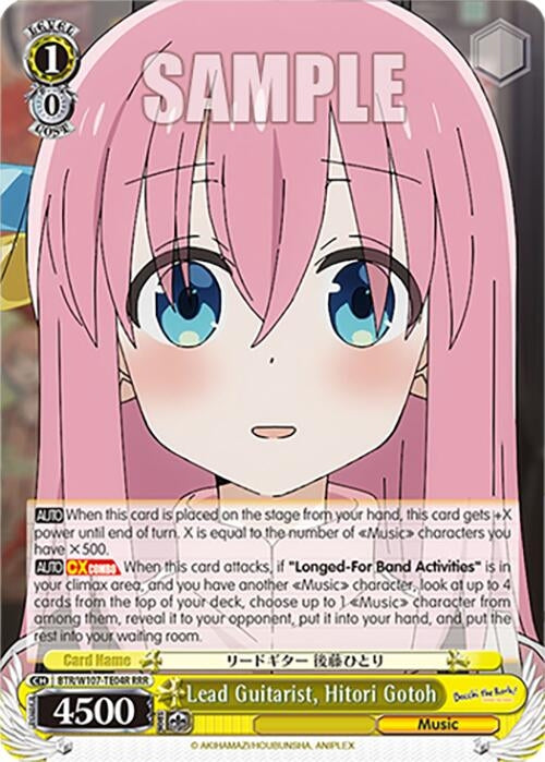Image for Lead Guitarist, Hitori Gotoh (RRR) (BOCCHI THE ROCK!) (BTR/W107-TE04R RRR) - Weiss Schwarz