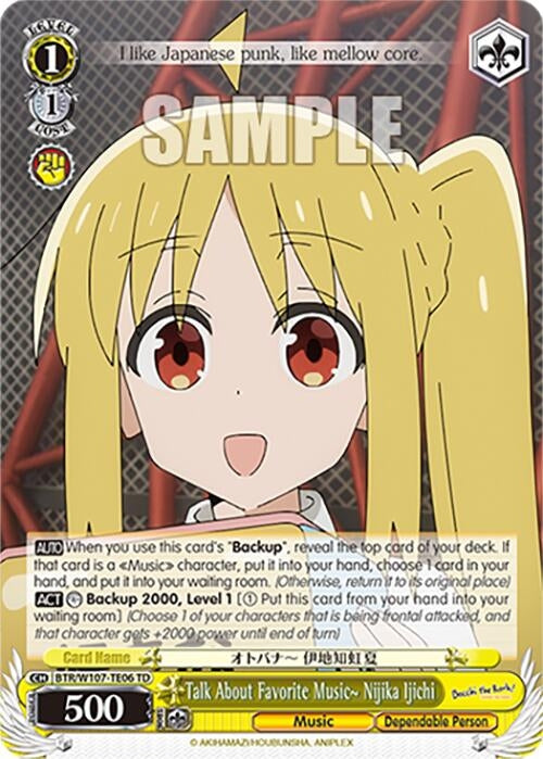 Image for Talk About Favorite Music~ Nijika Ijichi (BOCCHI THE ROCK!) (BTR/W107-TE06 TD) - Weiss Schwarz