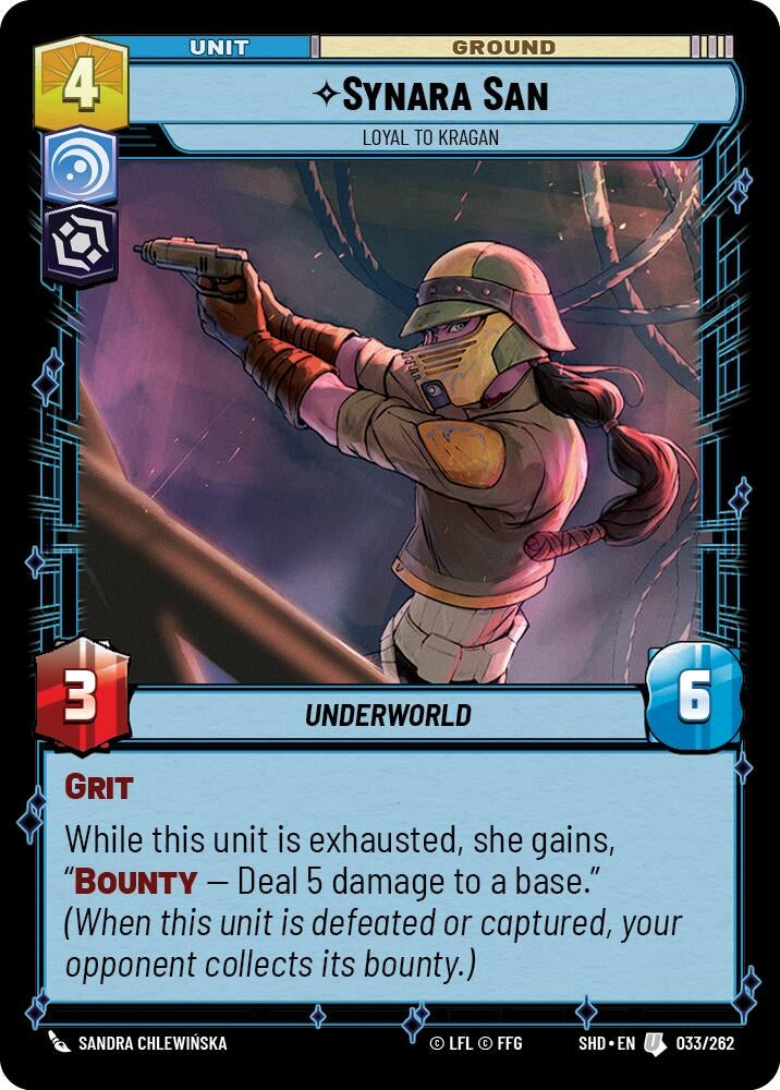 Image for Synara San - Loyal to Kragan (Shadows of the Galaxy) (033/262) - Star Wars: Unlimited