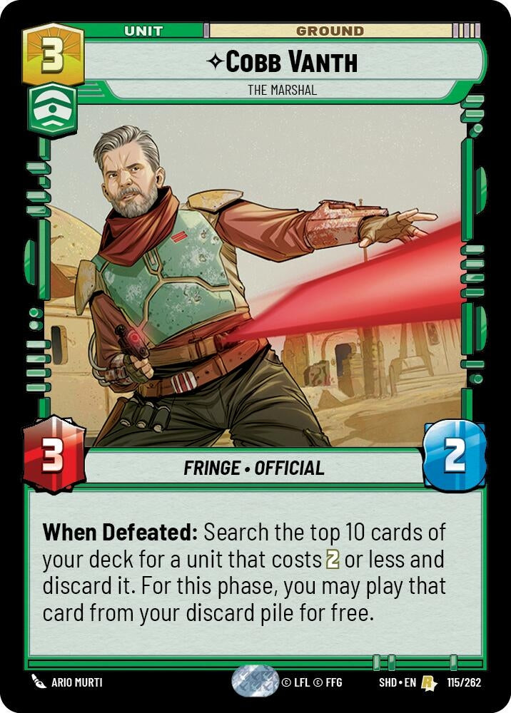 Image for Cobb Vanth - The Marshal (Shadows of the Galaxy) (115/262) - Star Wars: Unlimited