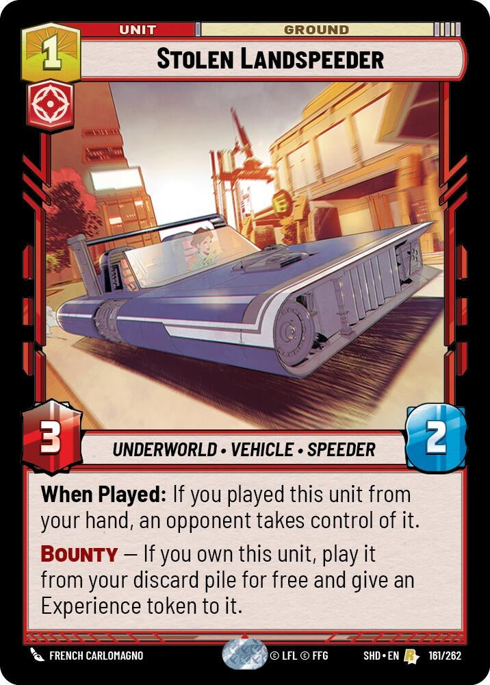 Image for Stolen Landspeeder (Shadows of the Galaxy) (161/262) - Star Wars: Unlimited