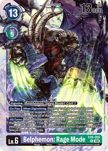 Image for Belphemon: Rage Mode (EX6-060 R) [Infernal Ascension]