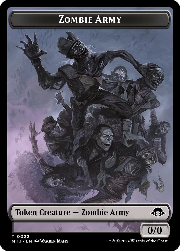 Image for Zombie Army // Energy Reserve Double-Sided Token (Modern Horizons 3) (22 // 36) - Magic: The Gathering