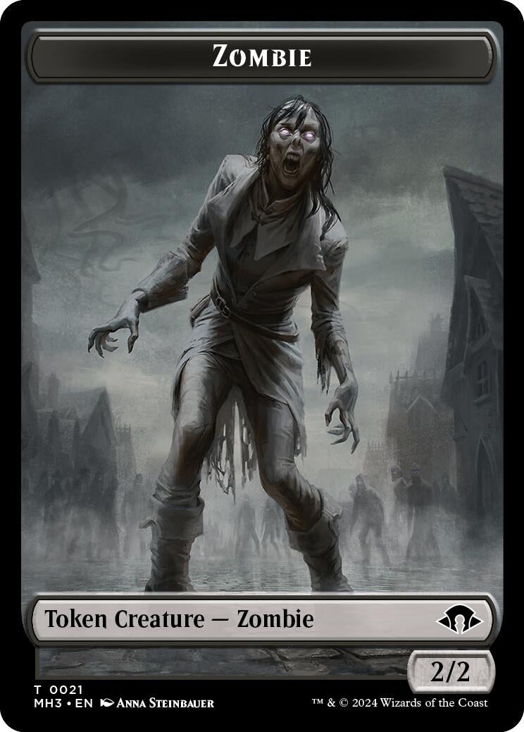 Image for Zombie // Energy Reserve Double-Sided Token (Modern Horizons 3) (21 // 36) - Magic: The Gathering