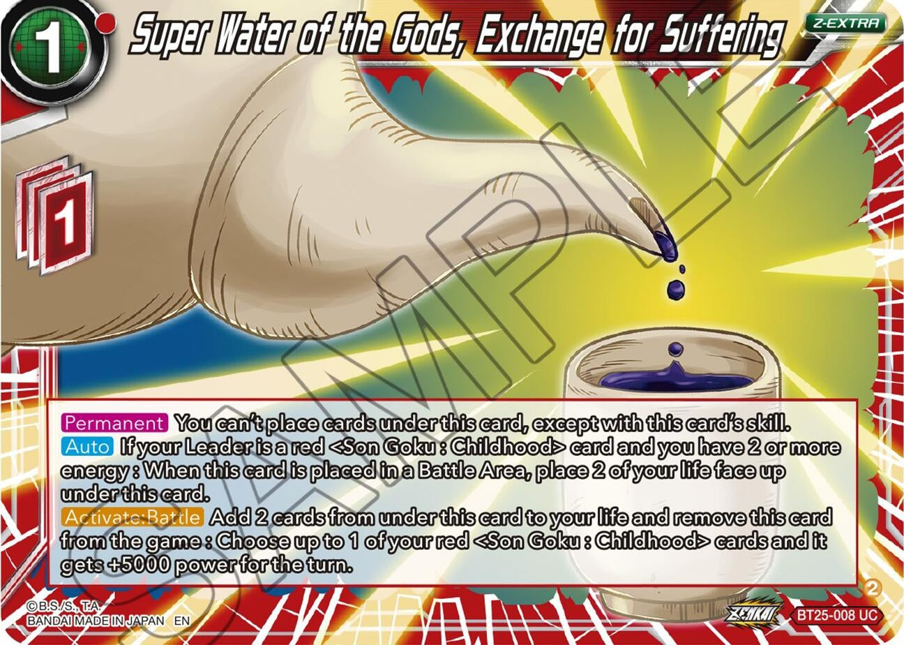 Image for Super Water of the Gods, Exchange for Suffering (Legend of the Dragon Balls) (BT25-008) - Dragon Ball Super: Masters