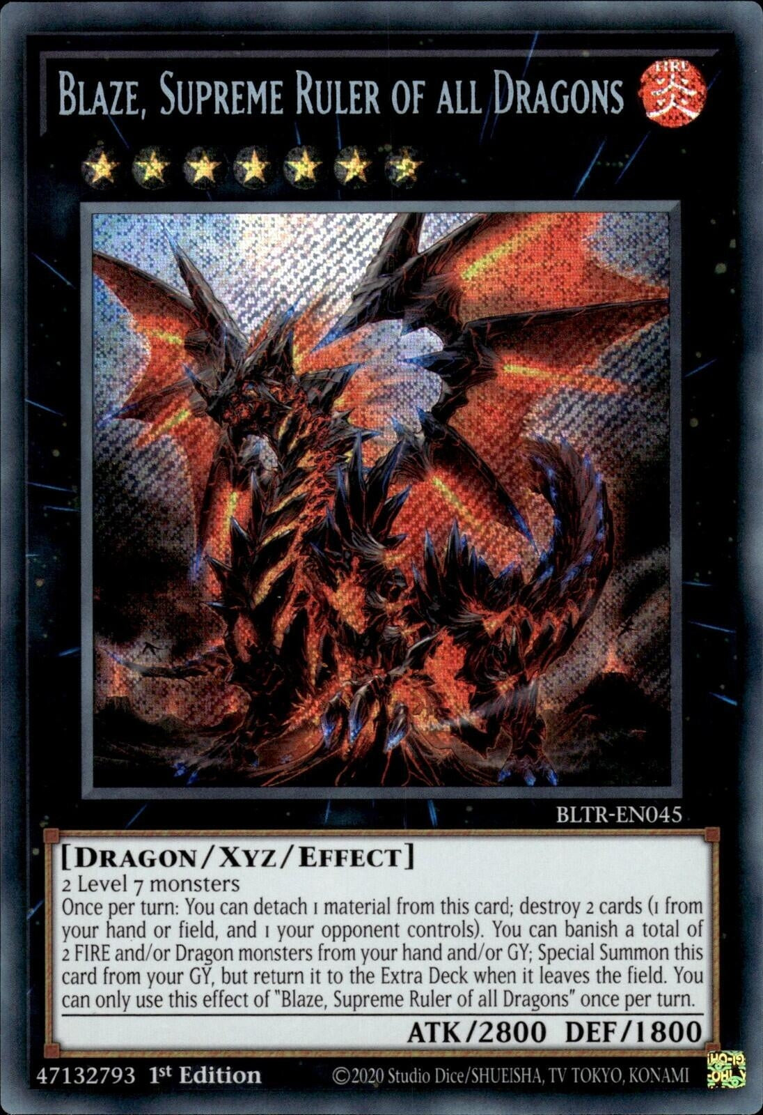 Image for Blaze, Supreme Ruler of all Dragons (Battles of Legend: Terminal Revenge) (BLTR-EN045) - YuGiOh