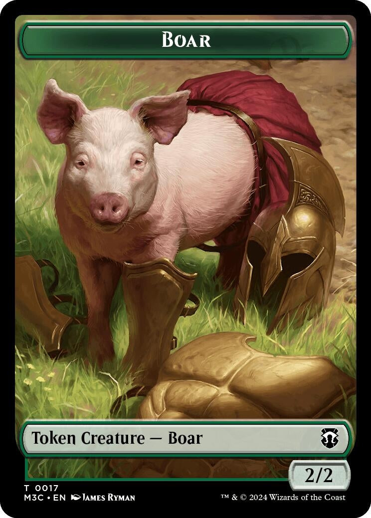 Image for Boar (Ripple Foil) // Forest Dryad Double-Sided Token (Commander: Modern Horizons 3) (17 // 19) - Magic: The Gathering