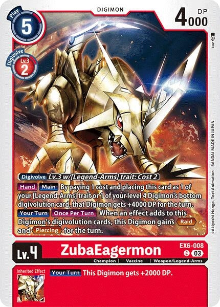 Image for ZubaEagermon (EX6-008 C) [Infernal Ascension]