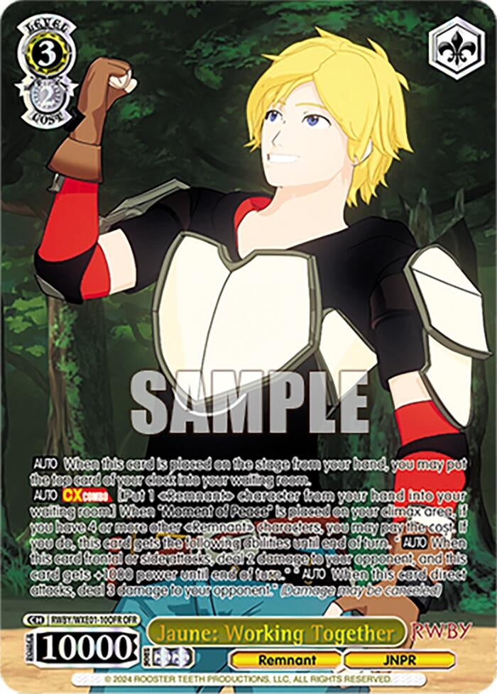 Image for Jaune: Working Together (OFR) (RWBY Premium Booster) (RWBY/WXE01-10OFR OFR) - Weiss Schwarz