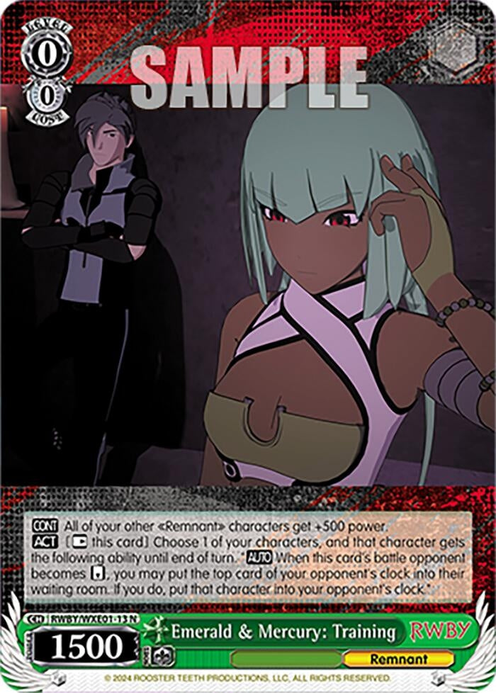 Image for Emerald & Mercury: Training (RWBY Premium Booster) (RWBY/WXE01-13 N) - Weiss Schwarz