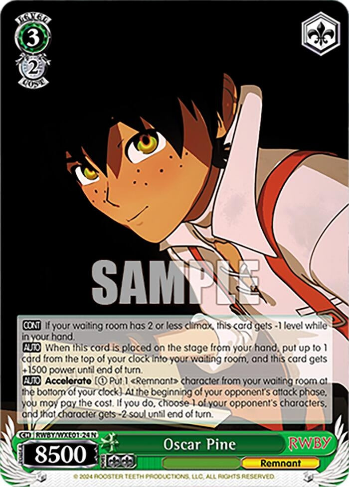 Image for Oscar Pine (RWBY Premium Booster) (RWBY/WXE01-24 N) - Weiss Schwarz