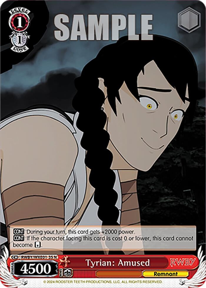 Image for Tyrian: Amused (RWBY Premium Booster) (RWBY/WXE01-35 N) - Weiss Schwarz