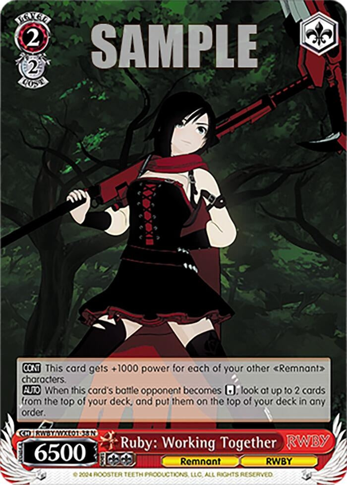 Image for Ruby: Working Together (RWBY Premium Booster) (RWBY/WXE01-38 N) - Weiss Schwarz