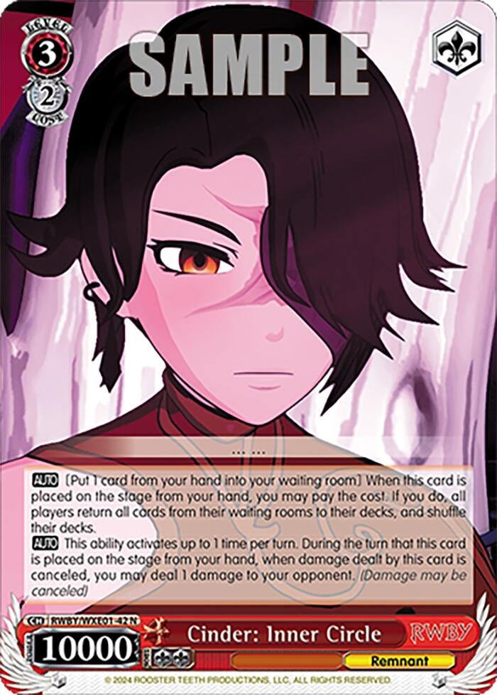 Image for Cinder: Inner Circle (RWBY Premium Booster) (RWBY/WXE01-42 N) - Weiss Schwarz