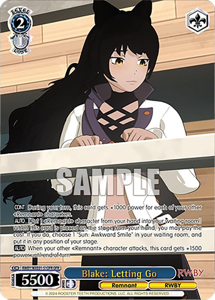 Image for Blake: Letting Go (OFR) (RWBY Premium Booster) (RWBY/WXE01-51OFR OFR) - Weiss Schwarz