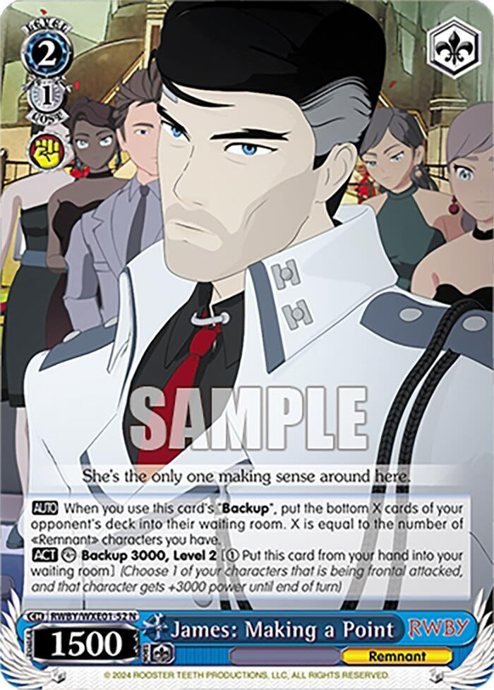 Image for James: Making a Point (RWBY Premium Booster) (RWBY/WXE01-52 N) - Weiss Schwarz