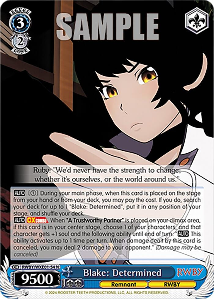 Image for Blake: Determined (RWBY Premium Booster) (RWBY/WXE01-54 N) - Weiss Schwarz