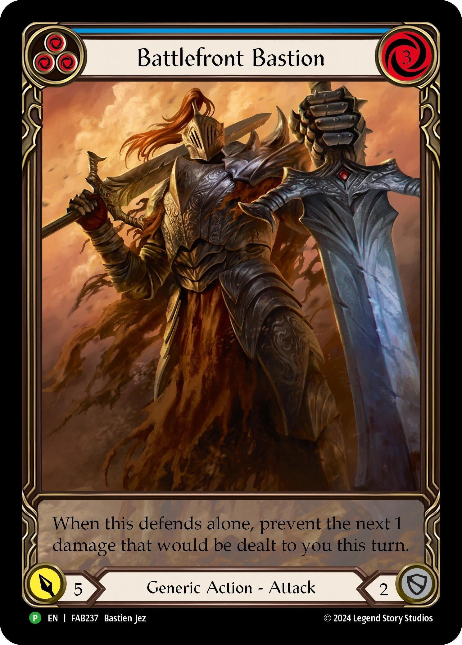 Image for Battlefront Bastion (Blue) - FAB237 (Flesh and Blood: Promo Cards) (FAB237) - Flesh and Blood TCG