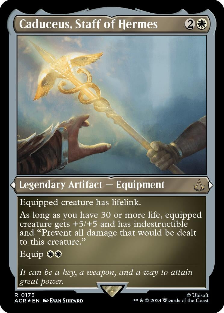 Image for Caduceus, Staff of Hermes (Foil Etched) (Universes Beyond: Assassin's Creed) (173) - Magic: The Gathering