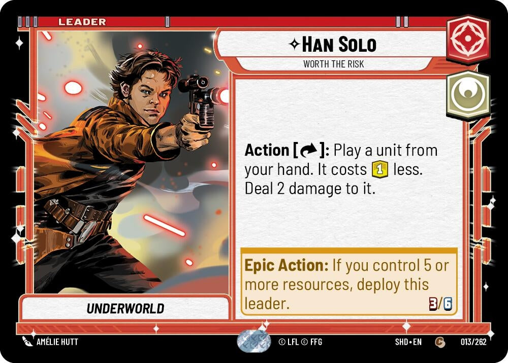 Image for Han Solo - Worth the Risk (Shadows of the Galaxy) (013/262) - Star Wars: Unlimited