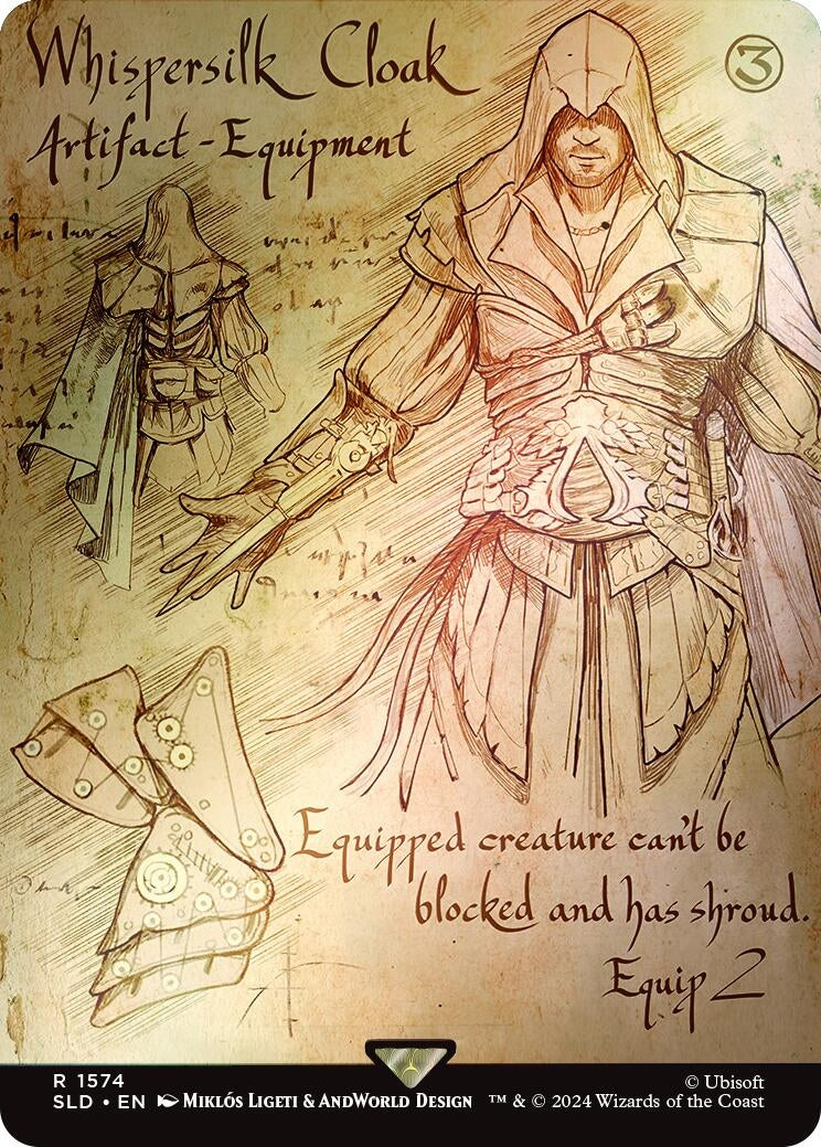 Image for Whispersilk Cloak (Rainbow Foil) (Secret Lair Drop Series) (1574) - Magic: The Gathering