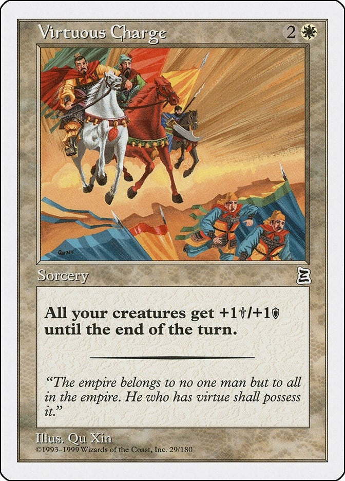 Image for Virtuous Charge (Portal Three Kingdoms) (29) - Magic: The Gathering