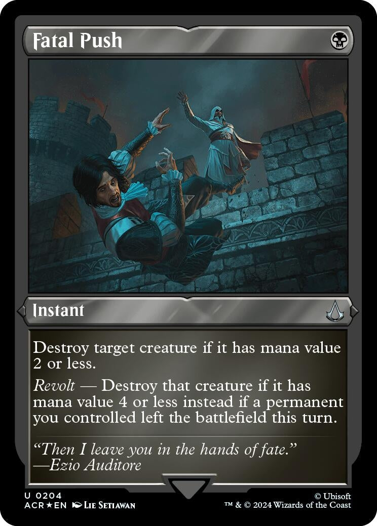 Image for Fatal Push (Foil Etched) (Universes Beyond: Assassin's Creed) (204) - Magic: The Gathering