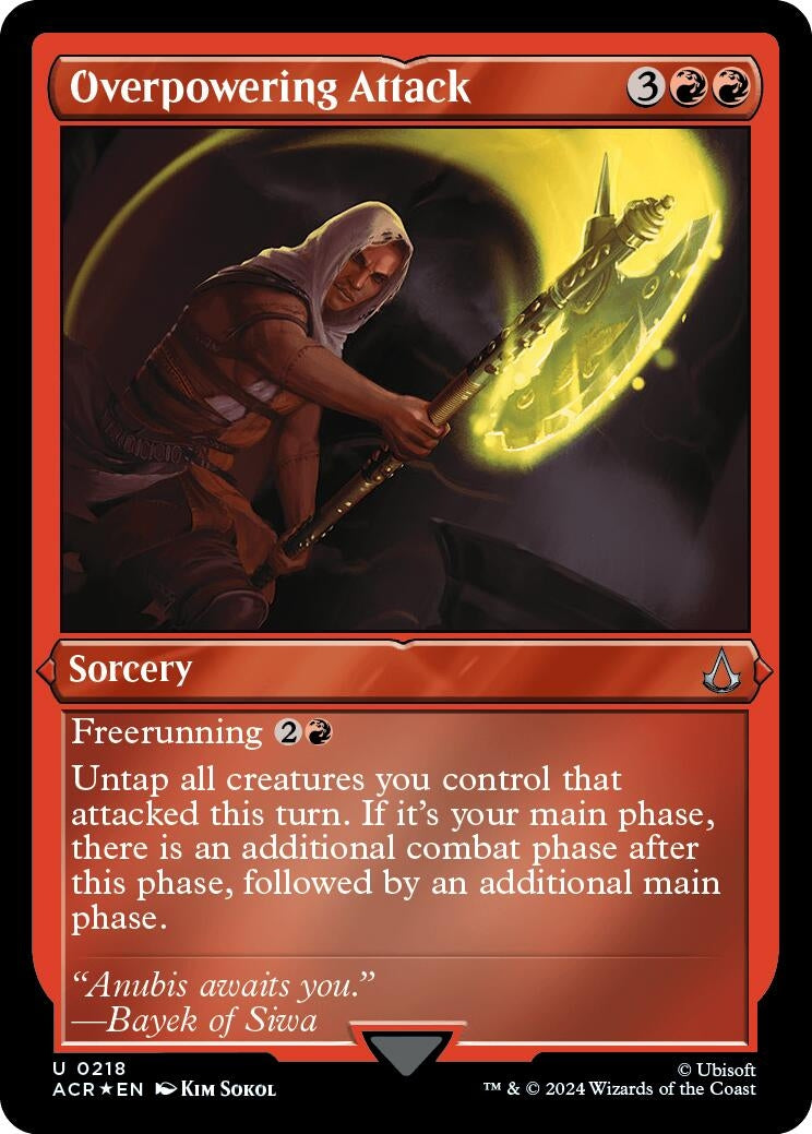 Image for Overpowering Attack (Foil Etched) (Universes Beyond: Assassin's Creed) (218) - Magic: The Gathering