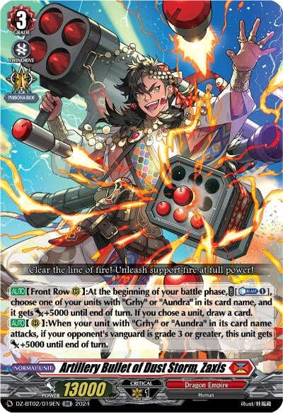 Image for Artillery Bullet of Dust Storm, Zaxis (DZ-BT02: Illusionless Strife) (DZ-BT02/019EN) - Cardfight Vanguard