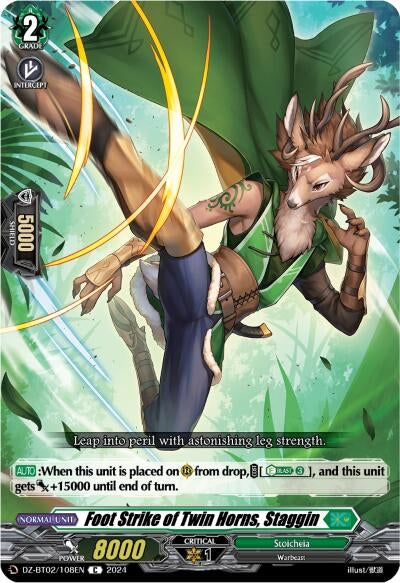 Image for Foot Strike of Twin Horns, Staggin (DZ-BT02: Illusionless Strife) (DZ-BT02/108EN) - Cardfight Vanguard