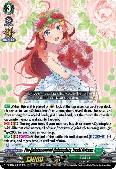 Image for The Quintessential Quintuplets, Itsuki Nakano (EXRRR) (DZ-BT02: Illusionless Strife) (DZ-BT02/EX09EN) - Cardfight Vanguard