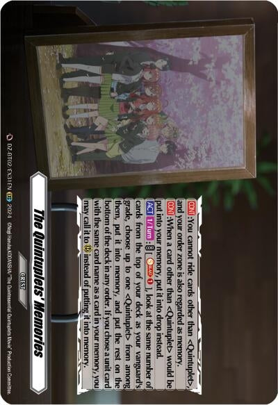 Image for The Quintuplets' Memories (EXC) (DZ-BT02: Illusionless Strife) (DZ-BT02/EX31EN) - Cardfight Vanguard