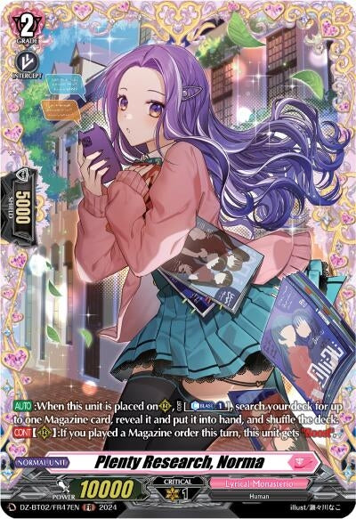 Image for Plenty Research, Norma (FR) (DZ-BT02: Illusionless Strife) (DZ-BT02/FR47EN) - Cardfight Vanguard