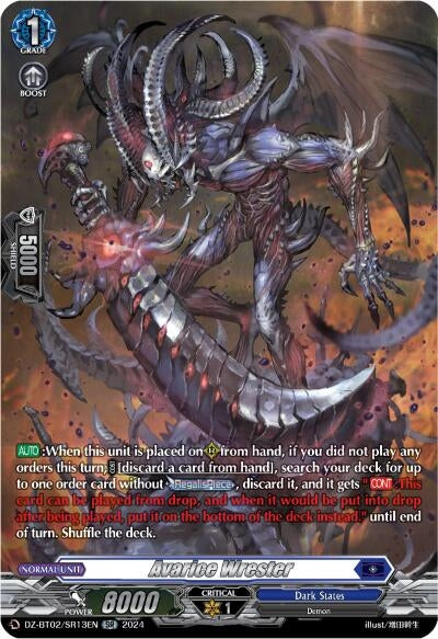 Image for Avarice Wrester (SR) (DZ-BT02: Illusionless Strife) (DZ-BT02/SR13EN) - Cardfight Vanguard