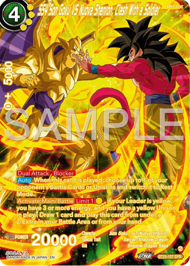 Image for SS4 Son Goku Vs Nuova Shenron, Clash With a Soldier (SPR) (Legend of the Dragon Balls) (BT25-107) - Dragon Ball Super: Masters