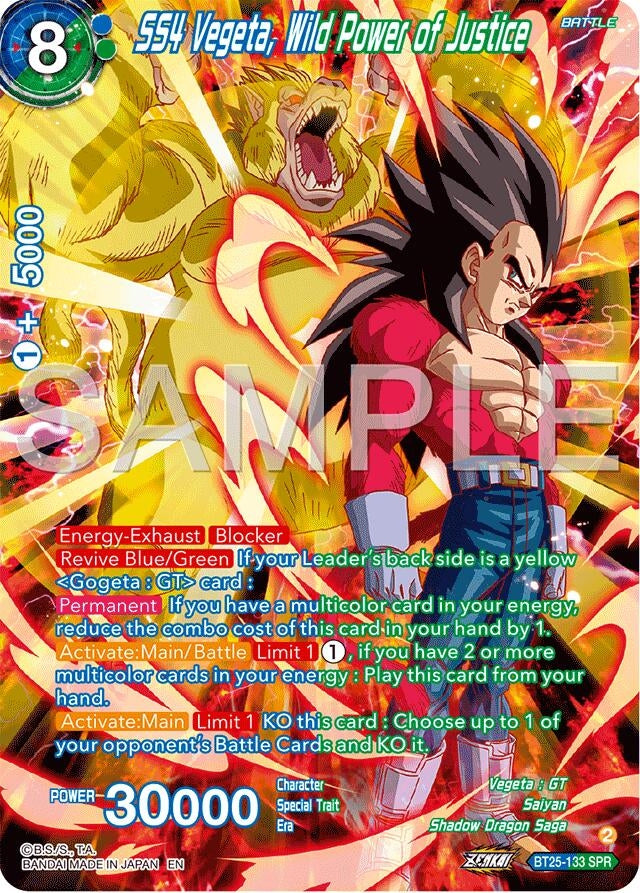 Image for SS4 Vegeta, Wild Power of Justice (SPR) (Legend of the Dragon Balls) (BT25-133) - Dragon Ball Super: Masters
