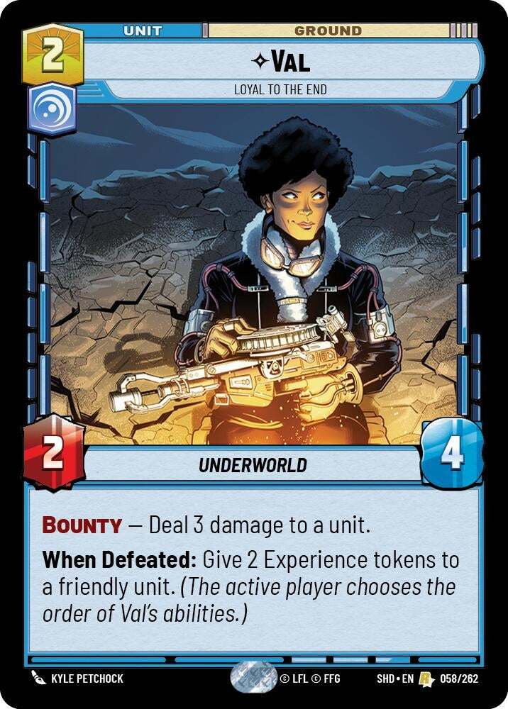 Image for Val - Loyal to the End (Shadows of the Galaxy) (058/262) - Star Wars: Unlimited