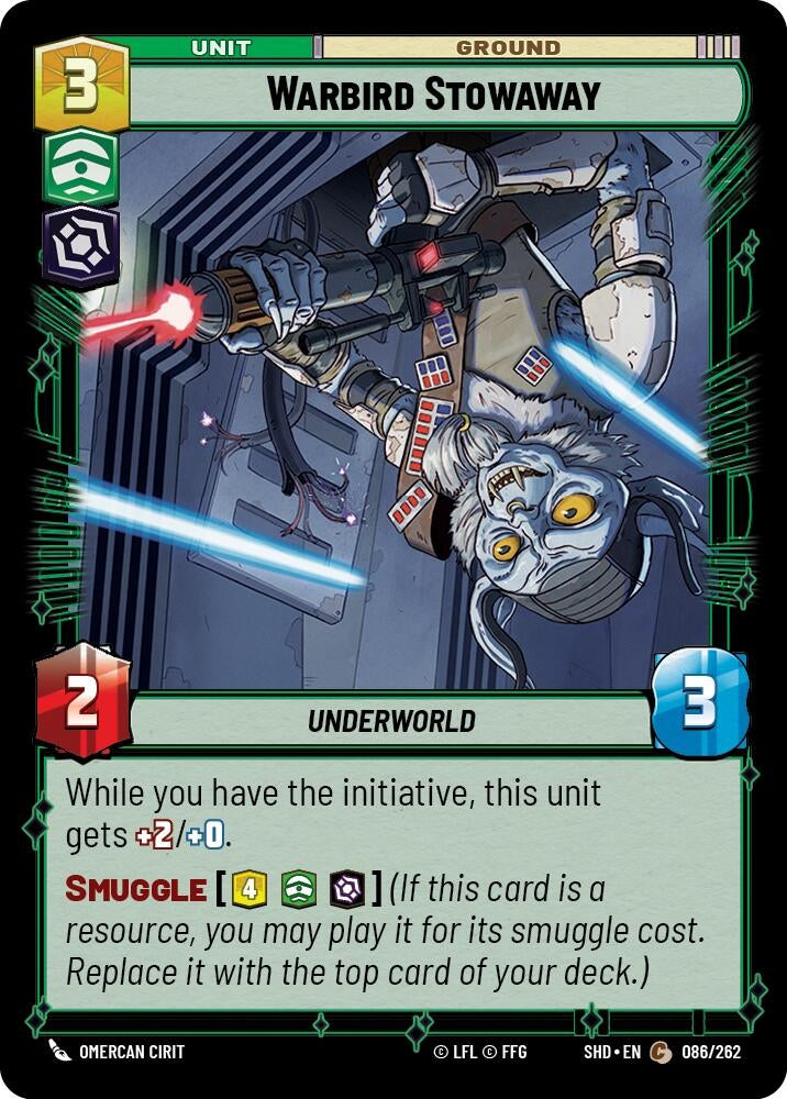 Image for Warbird Stowaway (Shadows of the Galaxy) (086/262) - Star Wars: Unlimited