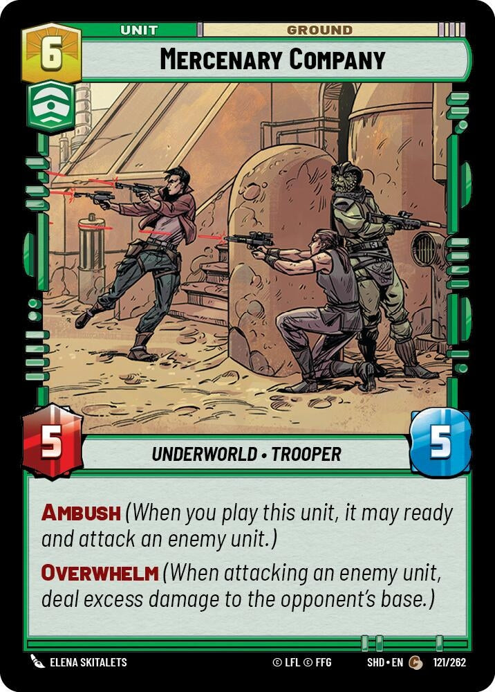 Image for Mercenary Company (Shadows of the Galaxy) (121/262) - Star Wars: Unlimited