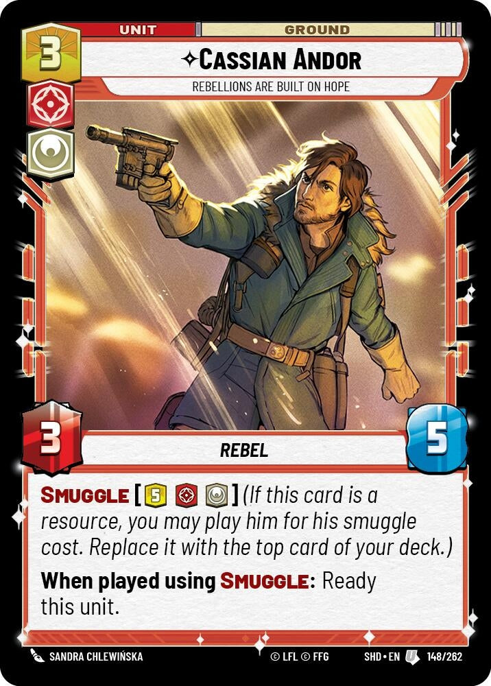 Image for Cassian Andor - Rebellions Are Built On Hope (Shadows of the Galaxy) (148/262) - Star Wars: Unlimited