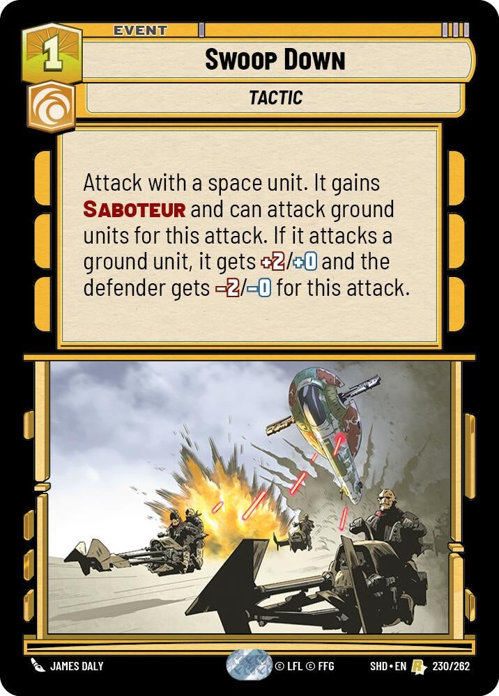 Image for Swoop Down (Shadows of the Galaxy) (230/262) - Star Wars: Unlimited