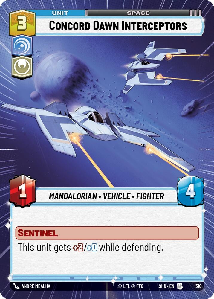 Image for Concord Dawn Interceptors (Hyperspace) (Shadows of the Galaxy) (318) - Star Wars: Unlimited
