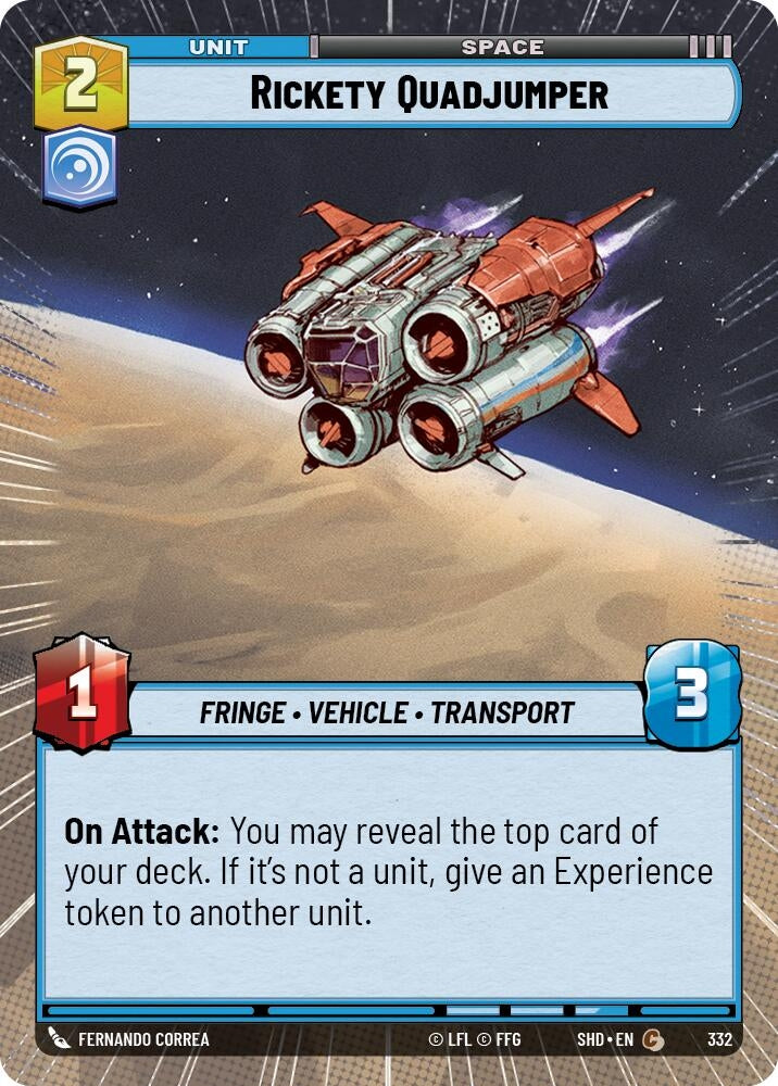 Image for Rickety Quadjumper (Hyperspace) (Shadows of the Galaxy) (332) - Star Wars: Unlimited