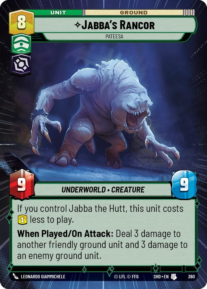 Image for Jabba's Rancor - Pateesa (Hyperspace) (Shadows of the Galaxy) (360) - Star Wars: Unlimited