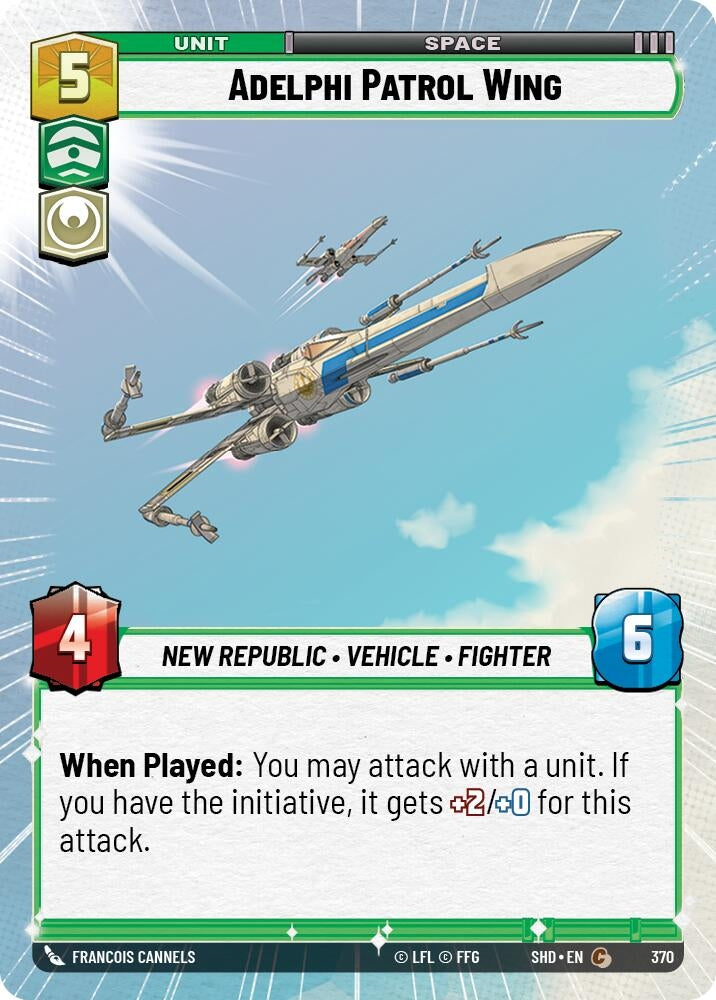 Image for Adelphi Patrol Wing (Hyperspace) (Shadows of the Galaxy) (370) - Star Wars: Unlimited