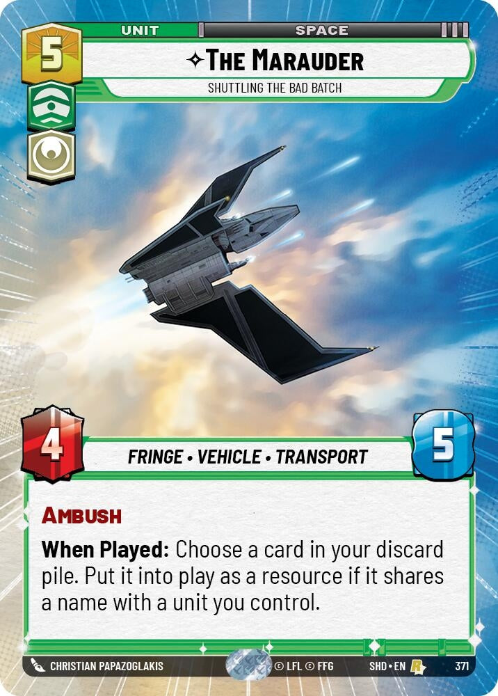 Image for The Marauder - Shuttling the Bad Batch (Hyperspace) (Shadows of the Galaxy) (371) - Star Wars: Unlimited